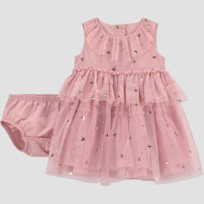 Carter's Just One You® Baby Girls' Butterfly Gold Tulle Dress - Gold/Pink 18M