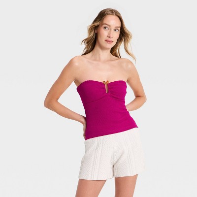 Women's Hardware Tube Top - A New Day™ Pink XS