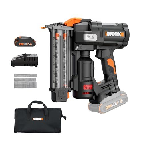 WORX 20V PowerShare Cordless 18GA Brushless Brad Nailer w/ Battery, Charger Amazon