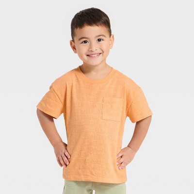 Baby Boys' Short Sleeve Jacquard Oversized T-Shirt - Cat & Jack™ Orange 18M