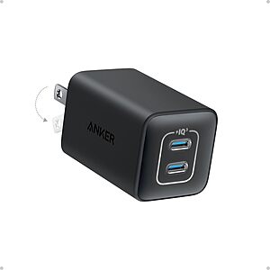 2-Port 47W Anker Nano Compact Foldable USB-C GaN Charger $19.50
