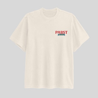 Men's Pabst Blue Ribbon Racing Short Sleeve Graphic T-Shirt - Off-White M