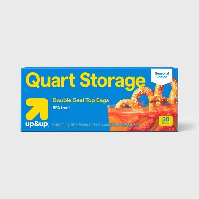 Back to School - Red Tinted Quart Press-to-Close Food Storage Bags - 50ct - up&up™