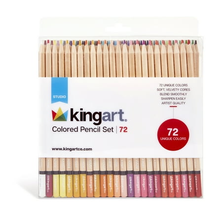KINGART Studio Colored Pencils Set – 72 Soft Wax-Based Cores for Drawing & Coloring for Artists and Beginners