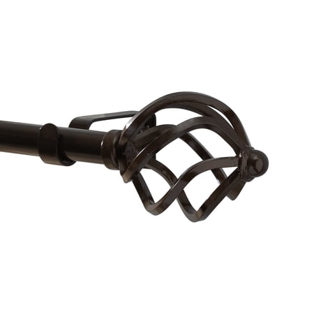 Home Details Royal Twist Curtain Rod 24-48" in Bronze