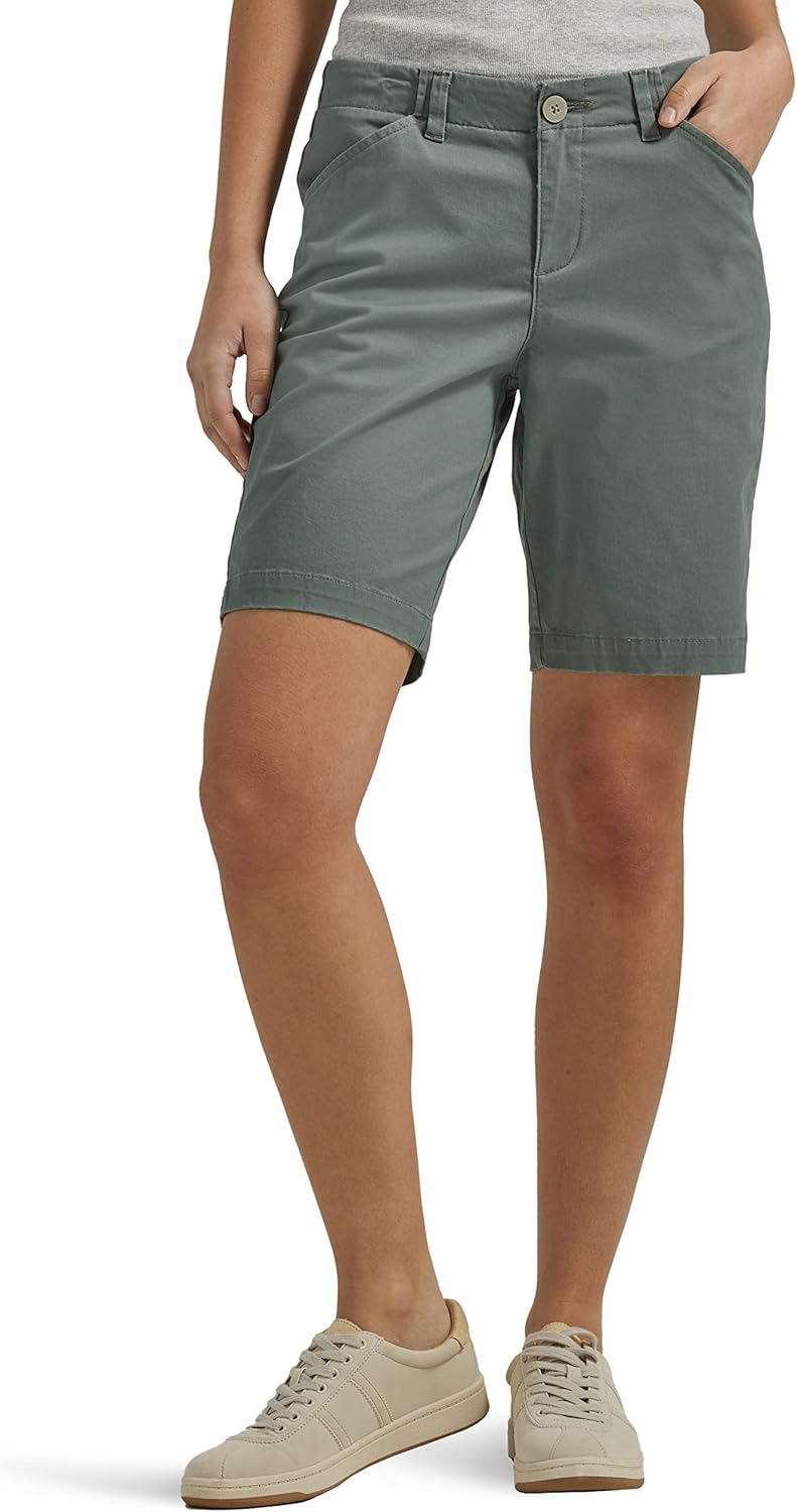 Lee Women's Legendary 9" Chino Bermuda Short Fort Green 8