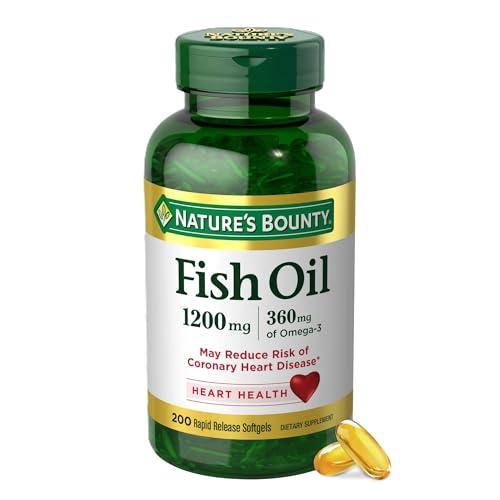 200-count Nature's Bounty Fish Oil 1200mg Softgel Capsules Amazon
