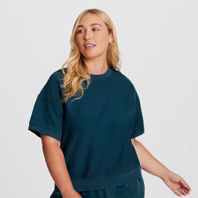 Champion Women's Vintage Wash Short Sleeve Fleece T-Shirt - Blue 2X