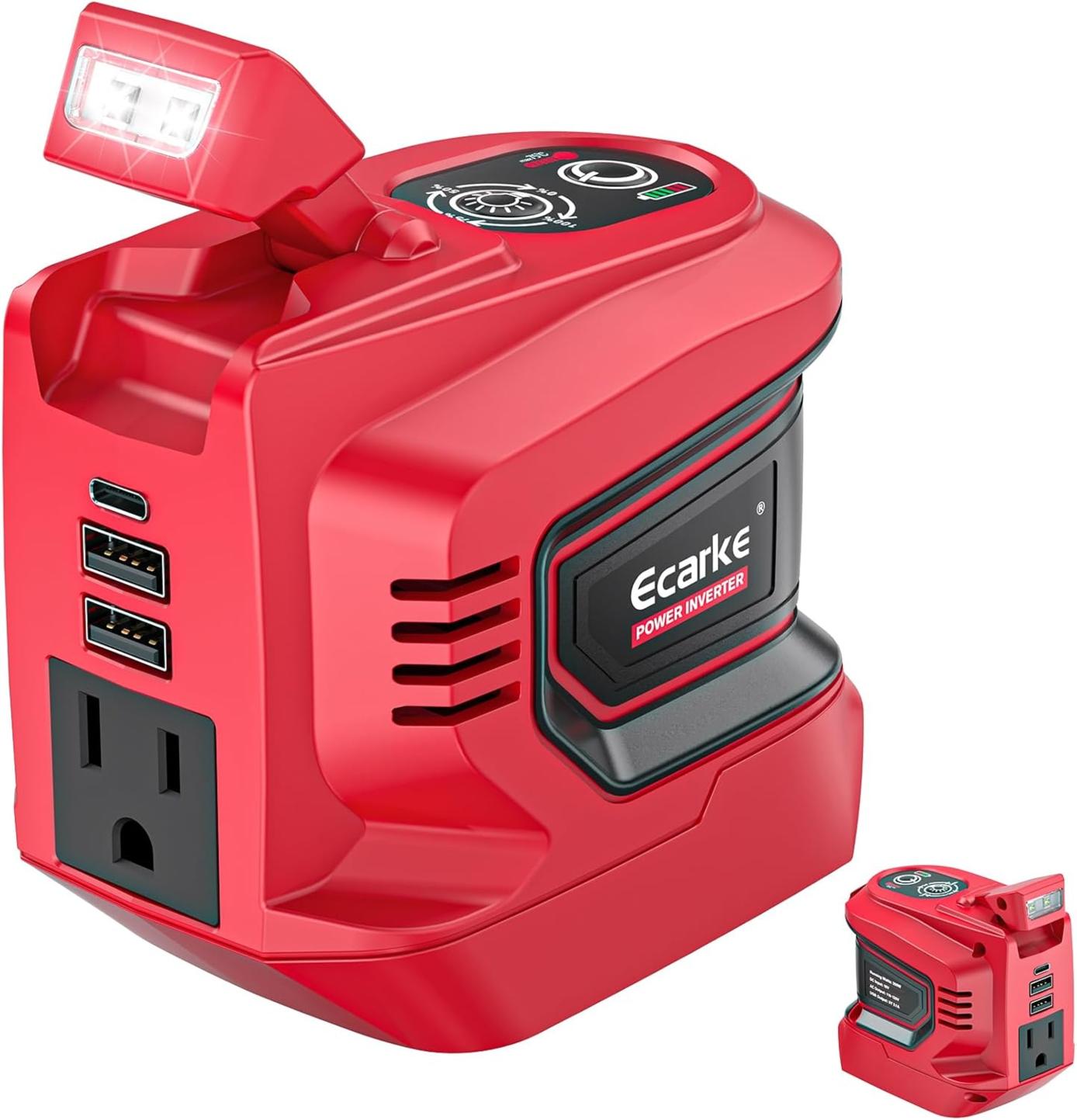 220W Ecarke Inverter for Milwaukee 18V Batteries w/ AC Outlet Amazon