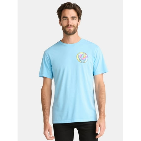 Grateful Dead Men's and Big Men's Rainbow Skull Graphic Tee, Sizes S-3XL