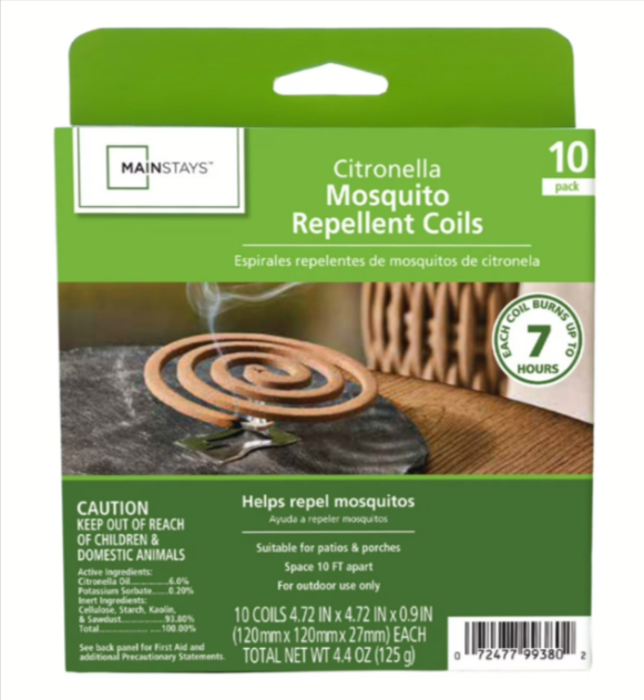 10-Pack Mainstays Citronella Coil Walmart