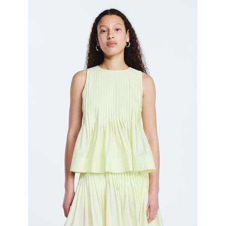 Free Assembly Women's Sleeveless Pintuck Peplum Top, Sizes XS-XXL