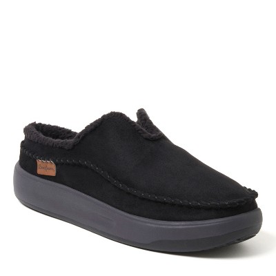 Dearfoams Men's Elm Energy Return Moccasin Toe Clog House Shoe Slipper - Black Size 11