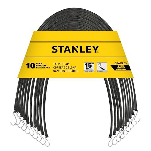 10-Pack STANLEY 15" Natural Rubber Tarp Straps with Zinc Plated S-Hooks Amazon