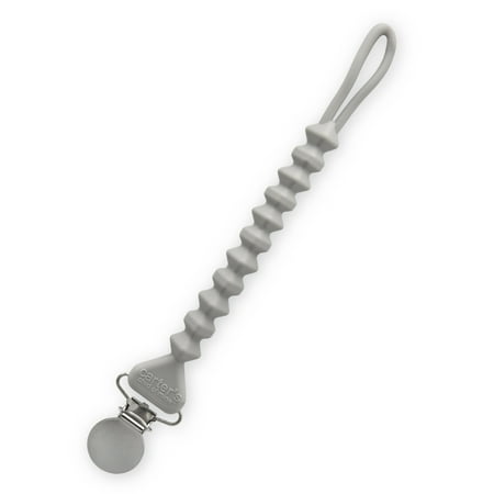 Carter's Child of Mine Baby Unisex Silicone Pacifier Clip, Grey