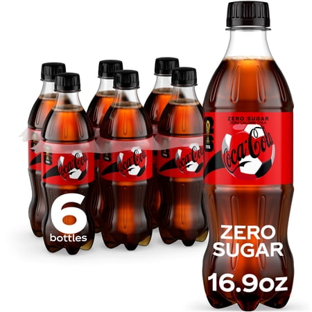 Coca-Cola Zero Sugar Soda Pop Bottles, 16.9 fl oz, 6 pack