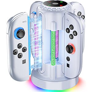 Fegliea 4-in-1 Charging Dock for Nintendo Switch 2 w/ LED Light (White or Black) $5