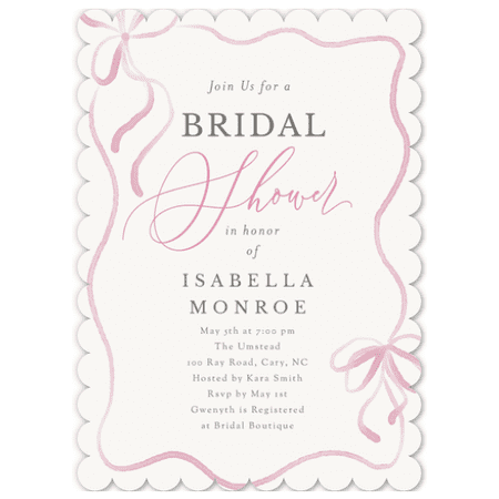 Custom Printed Stationery Card - 5x7 - Premium 120 lb Cardstock - Scalloped Corner - Personalized Design