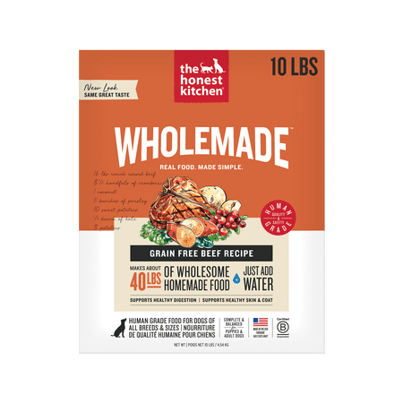 The Honest Kitchen Love: Natural Human Grade Dehydrated Dog Food, Grain Free Beef, 10 lbs (Makes 40 lbs)