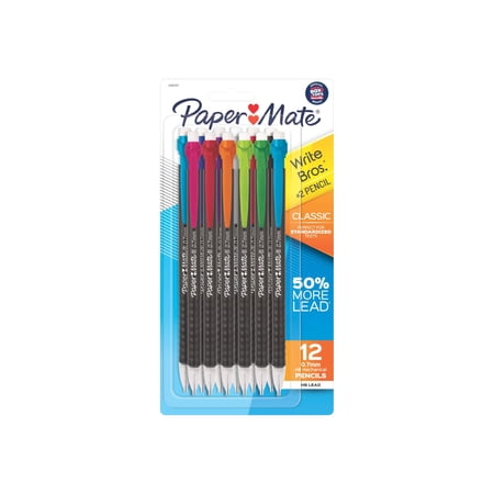 Paper Mate Mechanical Pencils, Write Bros. Classic #2 Pencil, 0.7mm, 12 Count