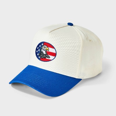 Men's 5 Panel Americana Eagle Baseball Hat - Goodfellow & Co™ Cream