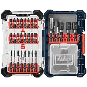 45 -Pc Bosch Driven 1/4" Impact Driver Hex Bit Set (SDMSD45) $18