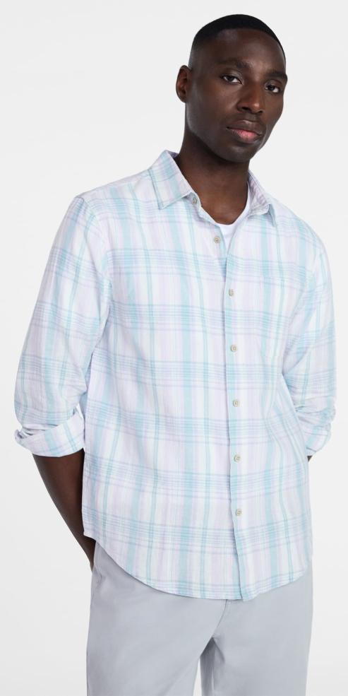 George Men's Linen Blend Button-Up Shirt Walmart