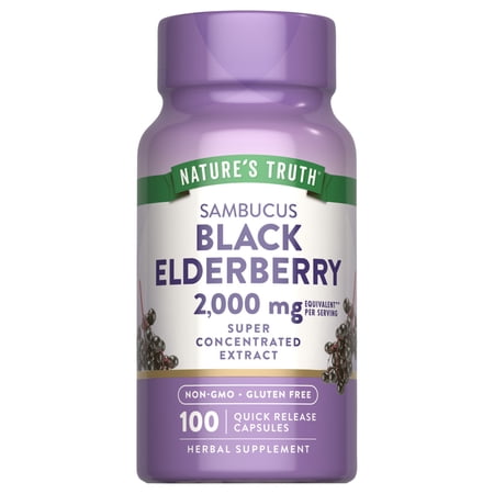 Nature's Truth Sambucus Black Elderberry Capsules for Adults - 100 Count