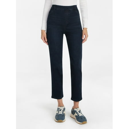 Time and Tru Women's High Rise Straight Leg Denim Jegging, 27.5" Inseam, Sizes XS-XXXL