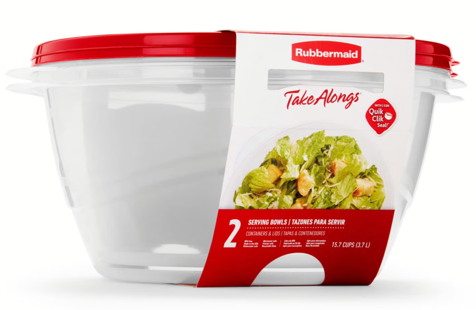 2-Count 15.7-Cup Rubbermaid TakeAlongs Food Storage Containers Walmart